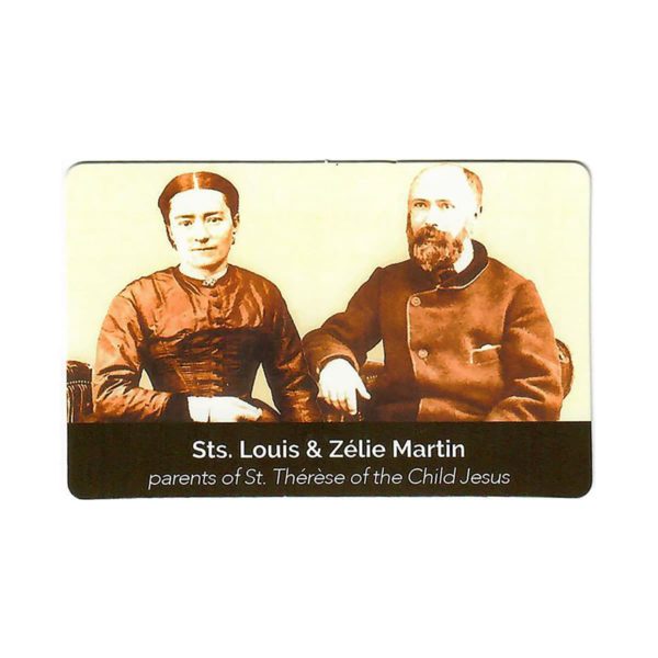 louis and zelie martin third-class relic prayer card