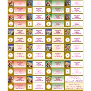 48 Christmas religious address labels