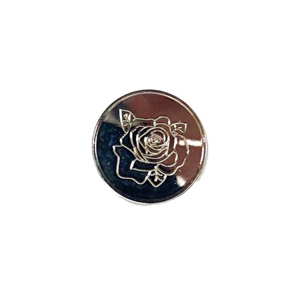 St. Therese Pocket Token, back with rose