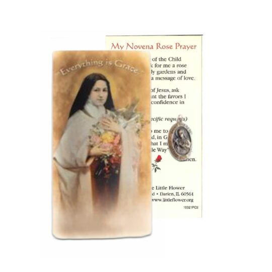 St. Therese Novena Prayer Card with Medal Society of the Little