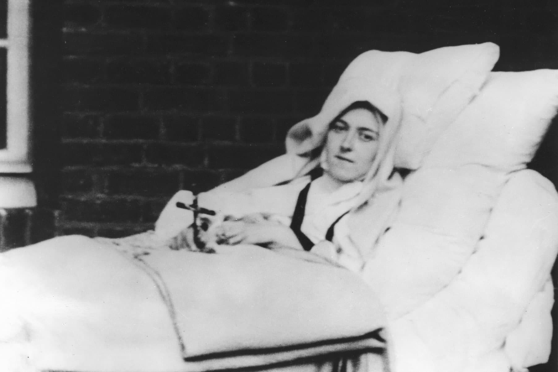 St. Therese on the outdoor porch at Carmel during her illness