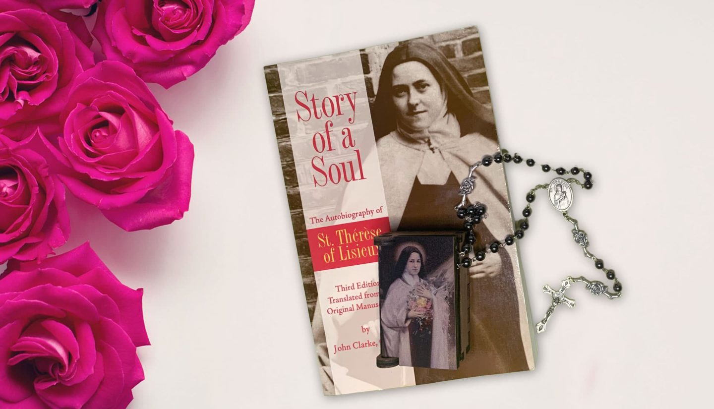 Story of a Soul book and rosary