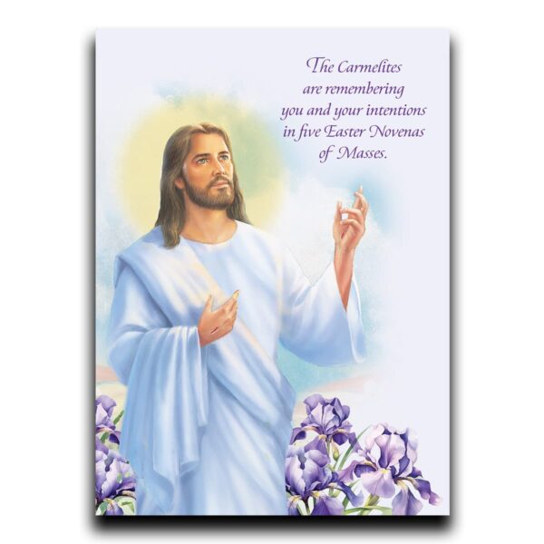 Jesus Easter card with Carmelites novena message