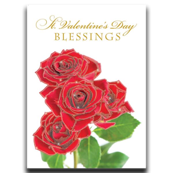 Valentine's day Blessings Card with Red Roses