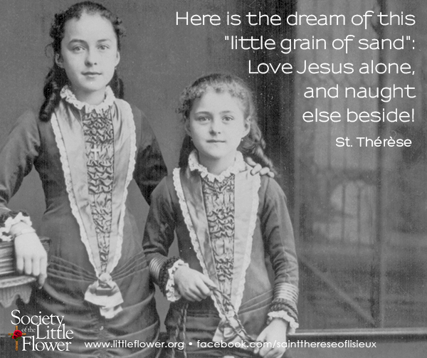 St. Therese as an 8 year old, standing beside her older sister, Celine.