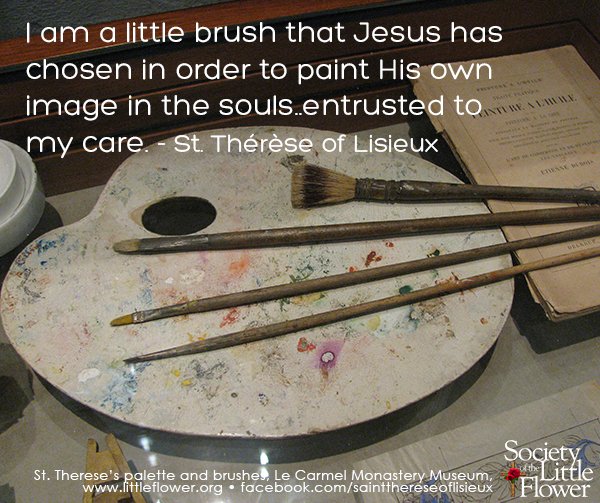 St. Therese's palette and brushes.