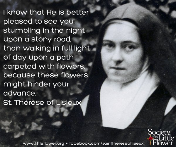 Detail of photo of St. Therese, acting as Sacristan, preparing the host for Eucharist.