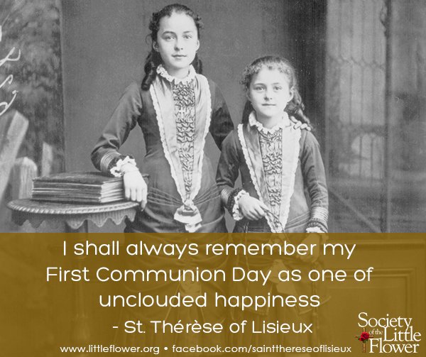 Photo of St. Therese of Lisieux at age 8 and her sister, Celine, in a formal photo.