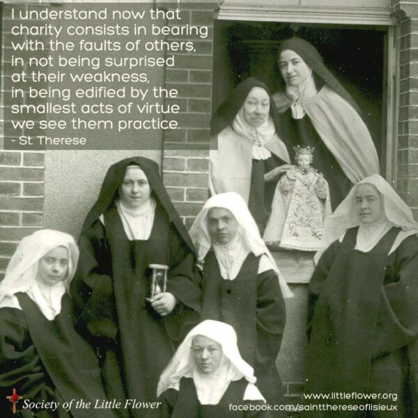 Photo of St. Therese of Lisieux in a group shot at Le Carmel monastery.  