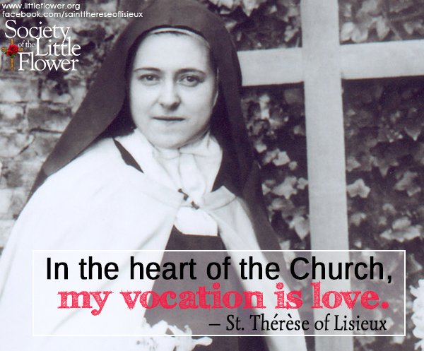 Detail of photo of St. Therese of Lisieux in the garden at Le Carmel monastery.
