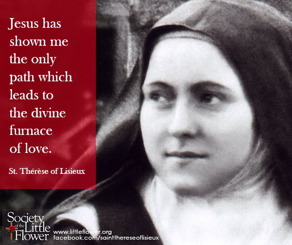 Jesus has shown me the only path - St. Therese of Lisieux Quotes.  Photo of St. Therese, glancing to the side.