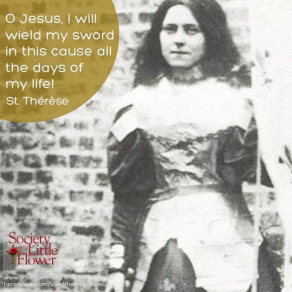 Photo detail of St. Therese of Lisieux dressed as Joan of Arc for a holy play at the Le Carmel monastery.