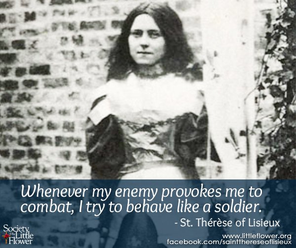 Photo of St. Therese, playing the role of Joan of Arc in a spiritual play.