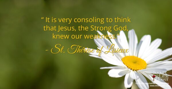 "It is very consoling to think that Jesus, the Strong God, knew our weakness." - St. Therese