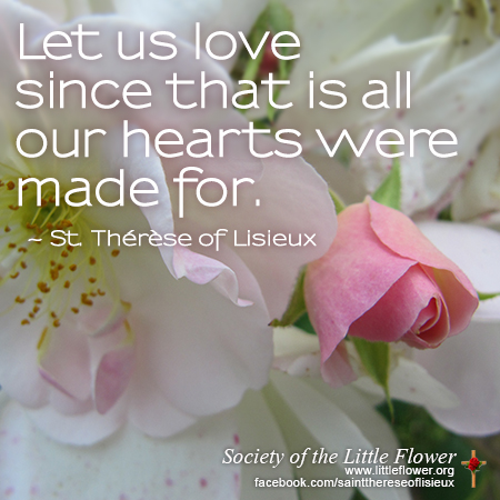 Let us love - St. Therese of Lisieux Quotes (Photo of blooming roses.