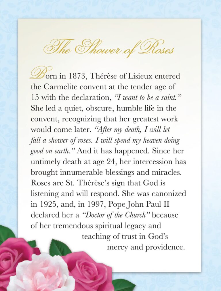 St. Therese Healing Mass Card page six