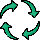 Illustration of the recycling symbol