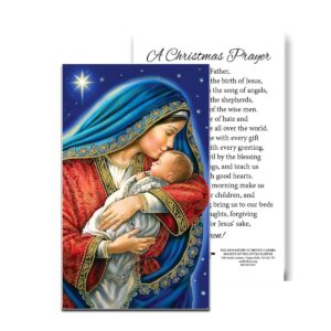 Madonna & Child image and a Christmas Prayer on the back