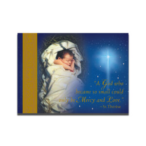 122 Baby Jesus Christmas Card with image of infant Jesus and St. Therese quote