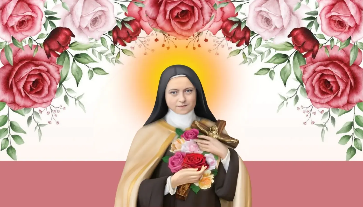 St Therese with roses