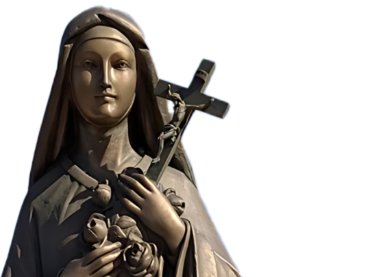 Bronze statue of St. Therese
