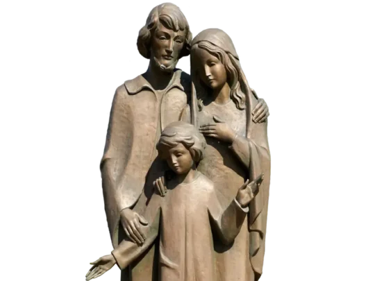 Bronze statue of the holy family