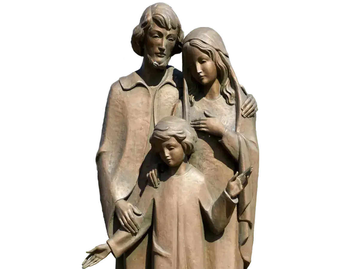 Bronze statue of the holy family
